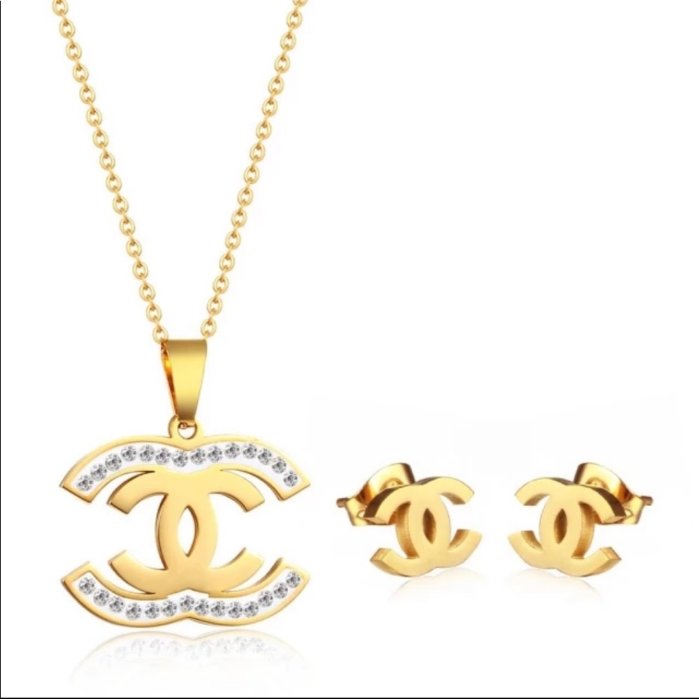 Designer inspired necklace and earrings set
